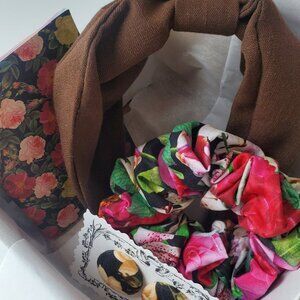 Set 2 Brown Mocha Linen Headbands